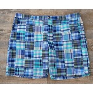 Lands' End Favorite Fit women's Madras Patchwork 9" Inseam Short 22W